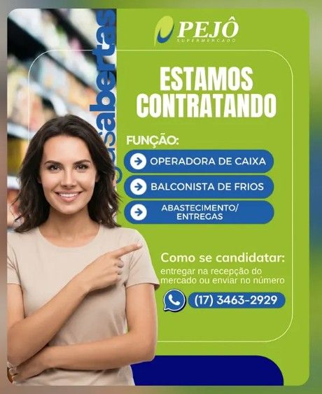 OPERADOR DE CAIXA / BALCONISTA DE FRIOS / ABASTECIMENTO/ENTREGAS